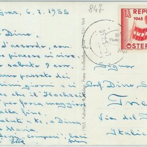 75016 - AUSTRIA - POSTAL HISTORY - single stamp on POSTCARD 1955 - FLAGS