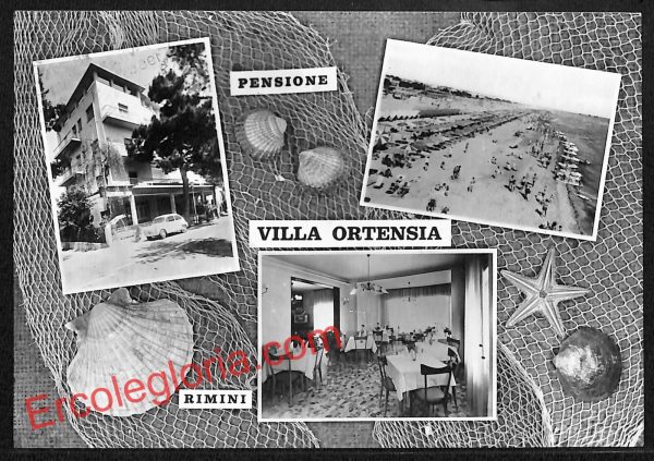 ai0589 - CARTOLINA D'EPOCA - Rimini Città - Pensione Villa Ortensia