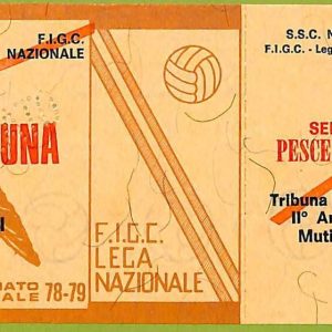 ZA1076 - Vecchio  BIGLIETTO PARTITA  CALCIO -  1978/1979: Napoli