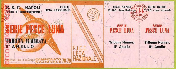 ZA1079 - Vecchio  BIGLIETTO PARTITA  CALCIO -  1978/1979: Napoli