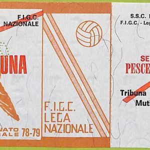 ZA1080 - Vecchio  BIGLIETTO PARTITA  CALCIO -  1978/1979: Napoli