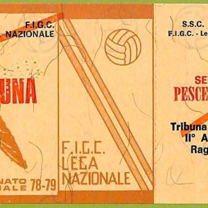 ZA1083 - Vecchio  BIGLIETTO PARTITA  CALCIO -  1978/1979: Napoli