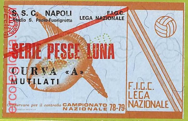ZA1086 - Vecchio  BIGLIETTO PARTITA  CALCIO -  1978/1979: Napoli