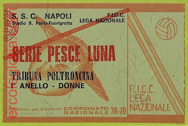 ZA1090 - Vecchio  BIGLIETTO PARTITA  CALCIO -  1978/1979: Napoli