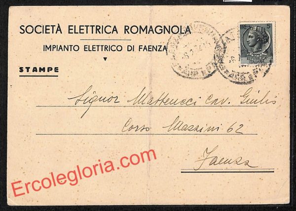 ah9334 - STORIA POSTALE - Ravenna Provincia - Faenza