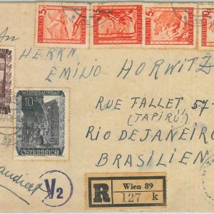 77379 - AUSTRIA - POSTAL HISTORY - Censored REGISTERED  COVER to BRAZIL  1948