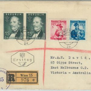 77387 - AUSTRIA - POSTAL HISTORY - Censored Registered FDC COVER to AUSTRALIA