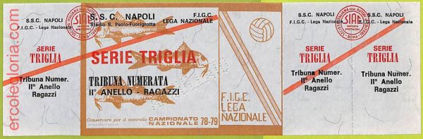 ZA1108  - Vecchio  BIGLIETTO PARTITA  CALCIO -  1978/1979: Napoli