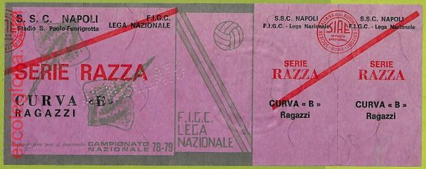 ZA1123 - Vecchio  BIGLIETTO PARTITA  CALCIO -  1978/1979: Napoli
