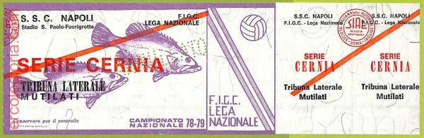 ZA1156 - Vecchio  BIGLIETTO PARTITA  CALCIO -  1978/1979: Napoli