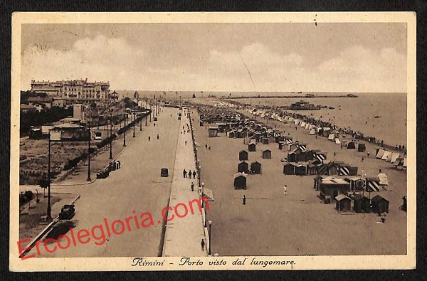 ai0598 - CARTOLINA D'EPOCA - Rimini Città - Porto visto dal Lungomare