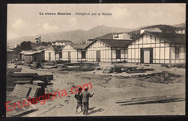 ag8547 - CARTOLINA D'EPOCA - Messina Città - Padiglioni per le Scuole