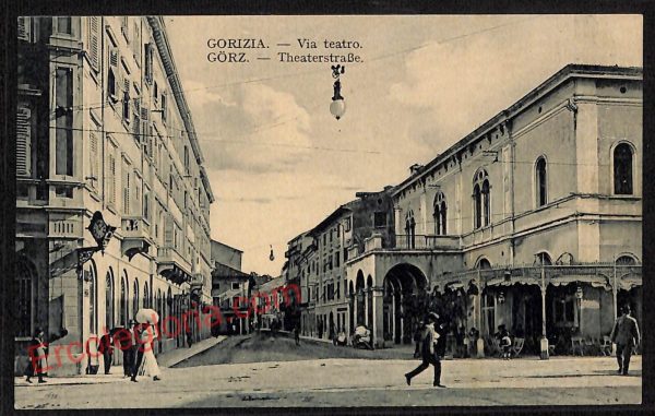 ag1741 - CARTOLINA D'EPOCA - Gorizia Città - Via Teatro