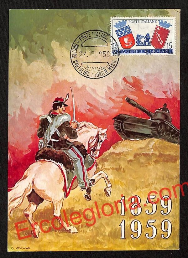 ai0585 - CARTOLINA D'EPOCA - Rimini Città - Mostra Cartoline Storico - Militari