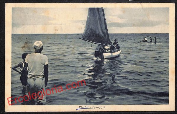 ai0591 - CARTOLINA D'EPOCA - Rimini Città - La Spiaggia