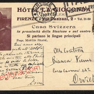 ae7356 - CARTOLINA D'EPOCA - Firenze Città - Hotel la Gioconda  1927