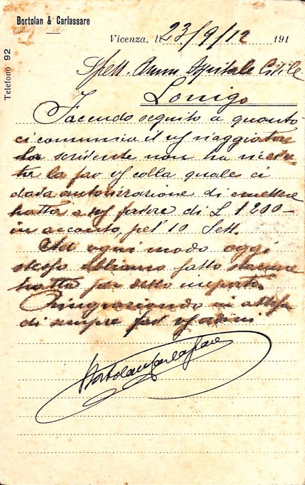 ab4193 -  CARTOLINA  D'EPOCA - Vicenza - immagine 2