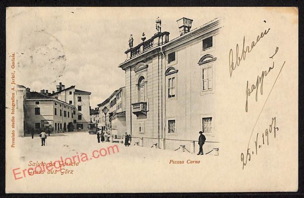 ag1769 - CARTOLINA D'EPOCA - Gorizia Città - Piazza Corno