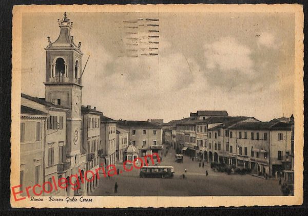 ai0618 - CARTOLINA D'EPOCA - Rimini Città - Piazza Giulio Cesare
