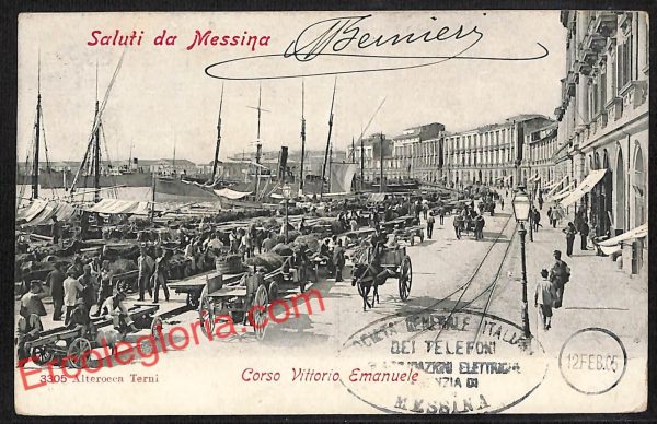 ag8570 - CARTOLINA D'EPOCA - Messina Città - Corso Vittorio Emanuele
