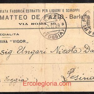 ae0889 - CARTOLINA  D'EPOCA - BAT Provincia - Barletta  1929