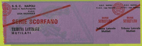 ZA1172 - Vecchio  BIGLIETTO PARTITA  CALCIO -  1978/1979: Napoli