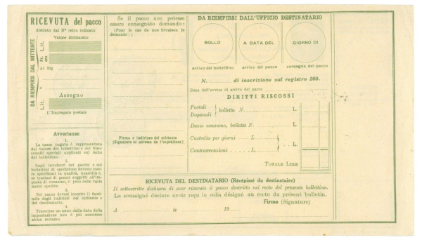P2638 - ITALIA , LUOGOTENENZA BOLLETINO SPEDIZIONE PACCHI P65, USATO????? - immagine 2