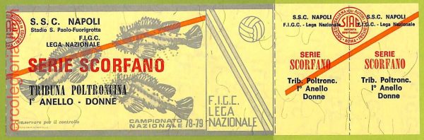 ZA1175 - Vecchio  BIGLIETTO PARTITA  CALCIO -  1978/1979: Napoli