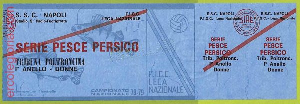 ZA1180 - Vecchio  BIGLIETTO PARTITA  CALCIO -  1978/1979: Napoli