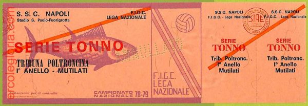 ZA1203 - Vecchio  BIGLIETTO PARTITA  CALCIO -  1978/1979: Napoli