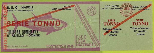 ZA1204 - Vecchio  BIGLIETTO PARTITA  CALCIO -  1978/1979: Napoli