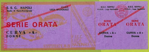 ZA1212 - Vecchio  BIGLIETTO PARTITA  CALCIO -  1978/1979: Napoli