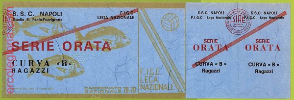 ZA1214 - Vecchio  BIGLIETTO PARTITA  CALCIO -  1978/1979: Napoli