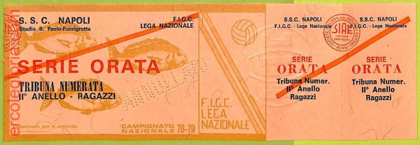 ZA1224 - Vecchio  BIGLIETTO PARTITA  CALCIO -  1978/1979: Napoli