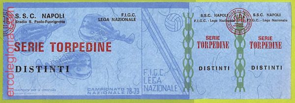ZA1227 - Vecchio  BIGLIETTO PARTITA  CALCIO -  1978/1979: Napoli - immagine 3