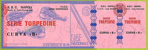 ZA1234 - Vecchio  BIGLIETTO PARTITA  CALCIO -  1978/1979: Napoli