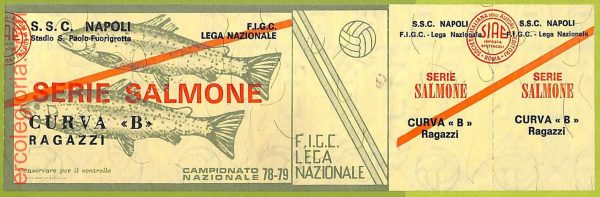 ZA1250 - Vecchio  BIGLIETTO PARTITA  CALCIO -  1978/1979: Napoli