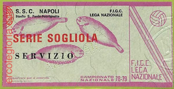ZA1255 - Vecchio  BIGLIETTO PARTITA  CALCIO -  1978/1979: Napoli
