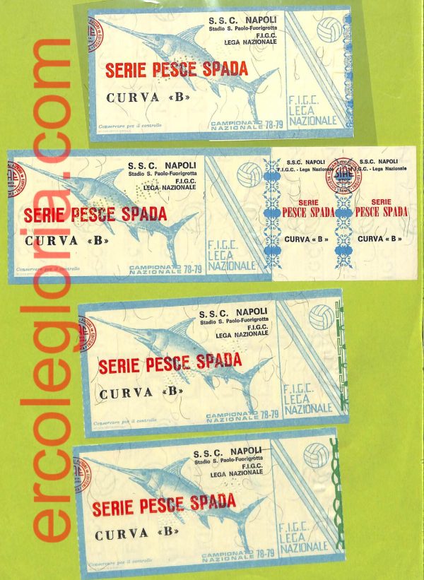 ZA1277 - Vecchio  BIGLIETTO PARTITA  CALCIO -  1978/1979: Napoli