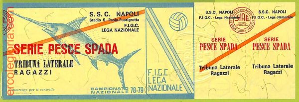 ZA1280 - Vecchio  BIGLIETTO PARTITA  CALCIO -  1978/1979: Napoli
