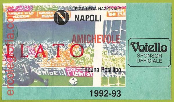 ZA1294 - Vecchio  BIGLIETTO PARTITA  CALCIO -  1992/1993 : Napoli