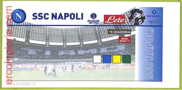 ZA1296 - Vecchio  BIGLIETTO PARTITA  CALCIO -  2007/2008 : Napoli