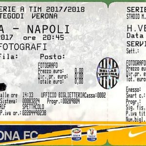 ZA2137 - Vecchio  BIGLIETTO PARTITA  CALCIO -  19/08/2017 : Verona vs Napoli