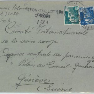 81943 - FRANCE - Postal History - WAR: CENSORED cover POLISH JEWISH refugee 1945