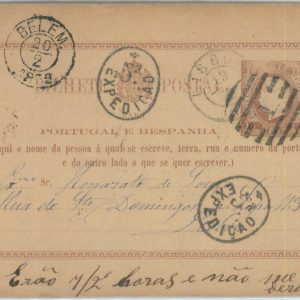 82114 - PORTUGAL -  POSTAL HISTORY -  STATIONERY  CARD  from  LISBOA 1872