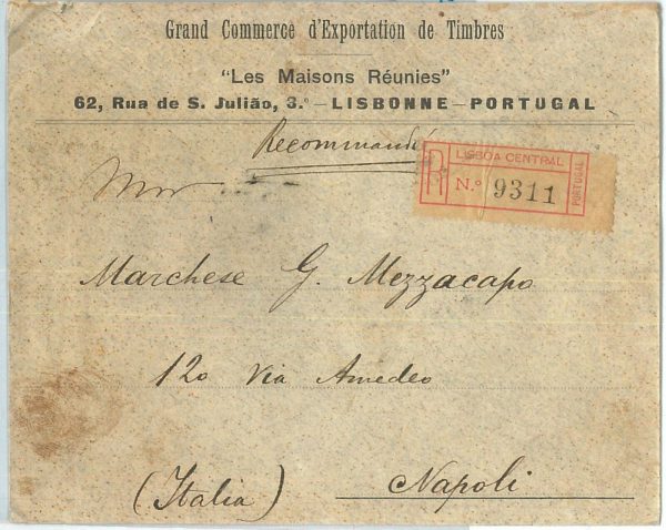 70063 - PORTUGAL  - POSTAL HISTORY -  COVER to NAPOLI Italy 1908 - immagine 2