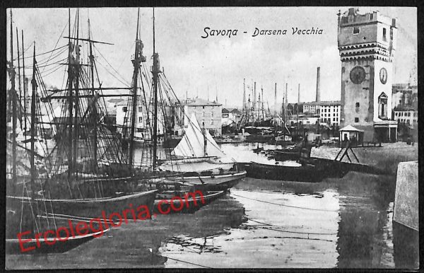 ai5005 - CARTOLINA D'EPOCA - Savona Città - Darsena Vecchia