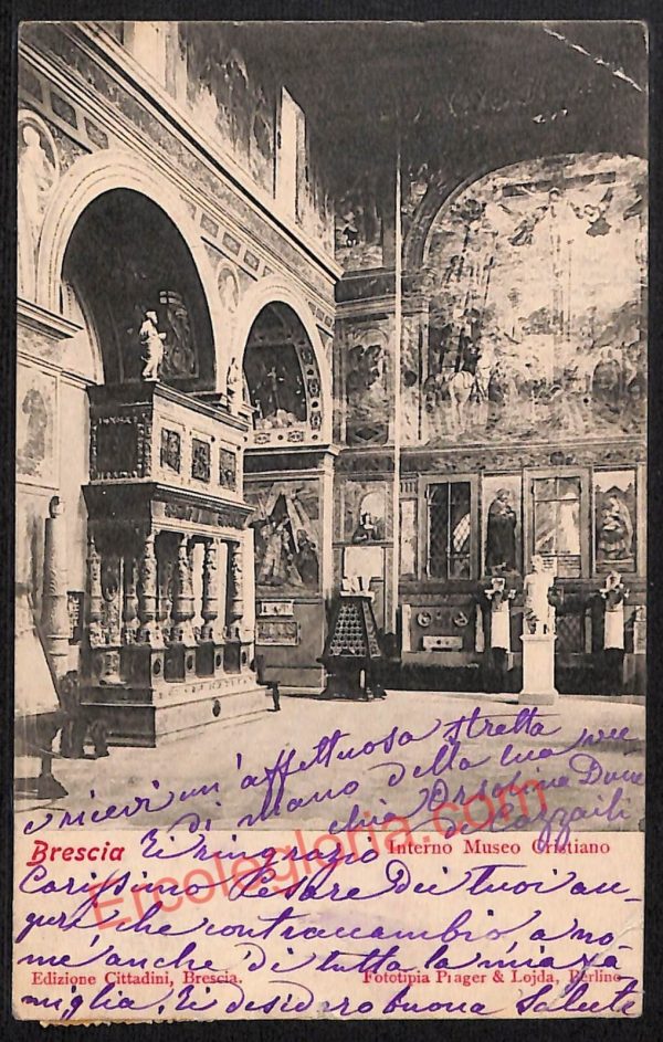 ae4179 - CARTOLINA  D'EPOCA - Brescia Città - Museo Cristiano  1903