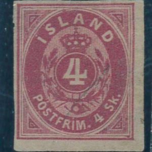 P4365 - ICELAND , 3 C IMPERF. NO GUM AS ISSUED,