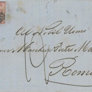 P0463 - ANTICHI STATI Napoli - Storia Postale - Sass# 11 Tavola II su BUSTA 1860